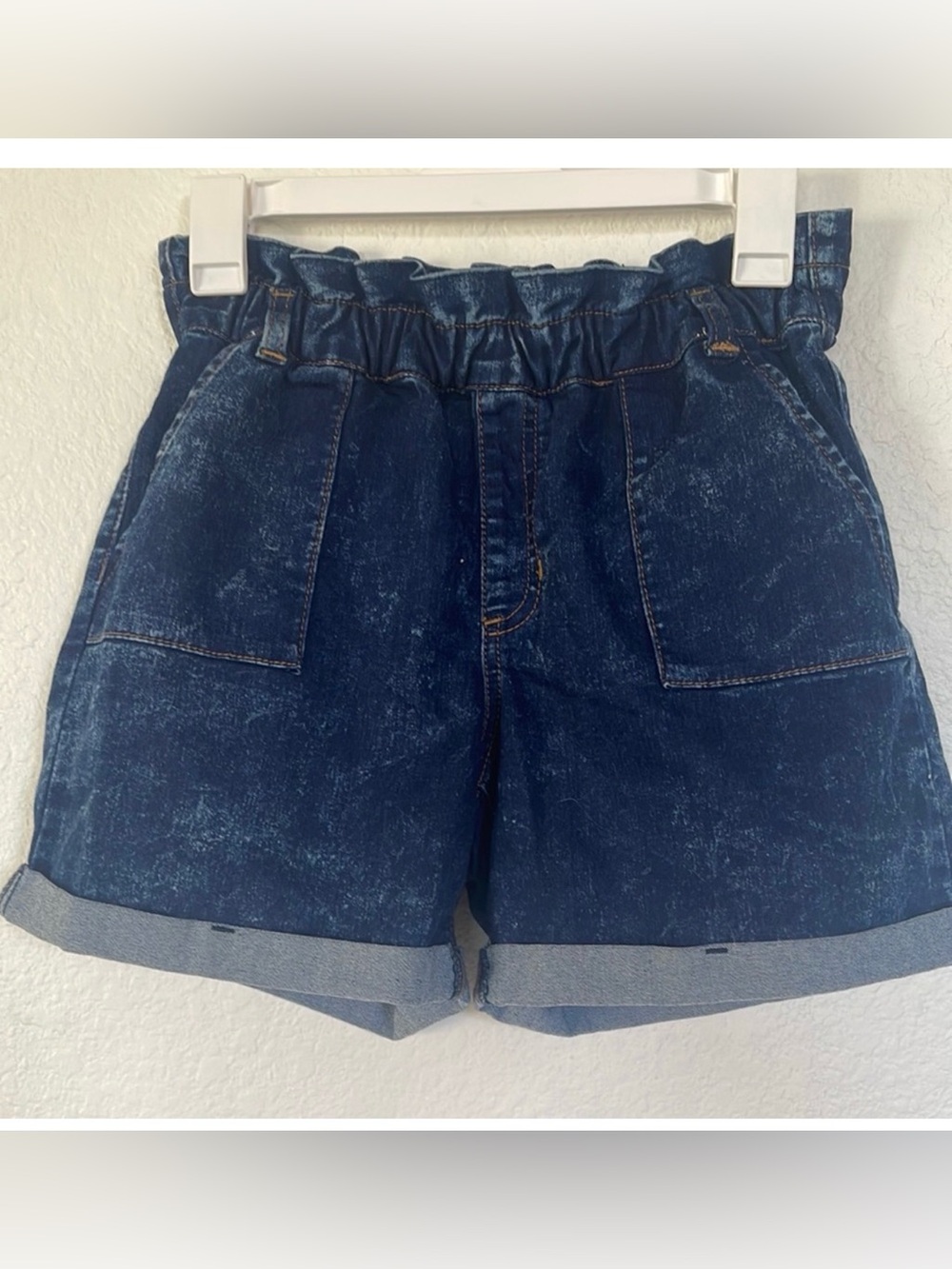 Jordache Dark Blue Paperbag Waist Denim Shorts